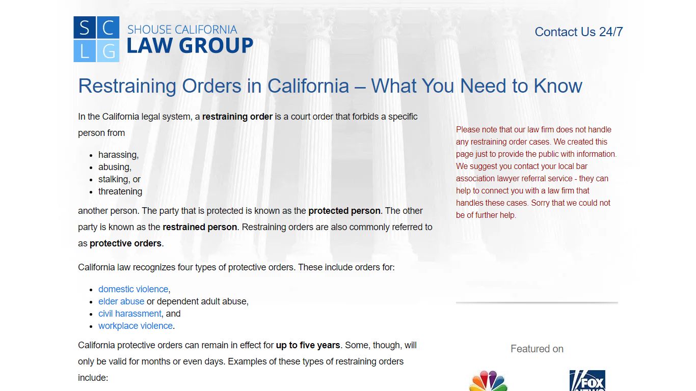 Restraining Order California - How to get one & how to fight one